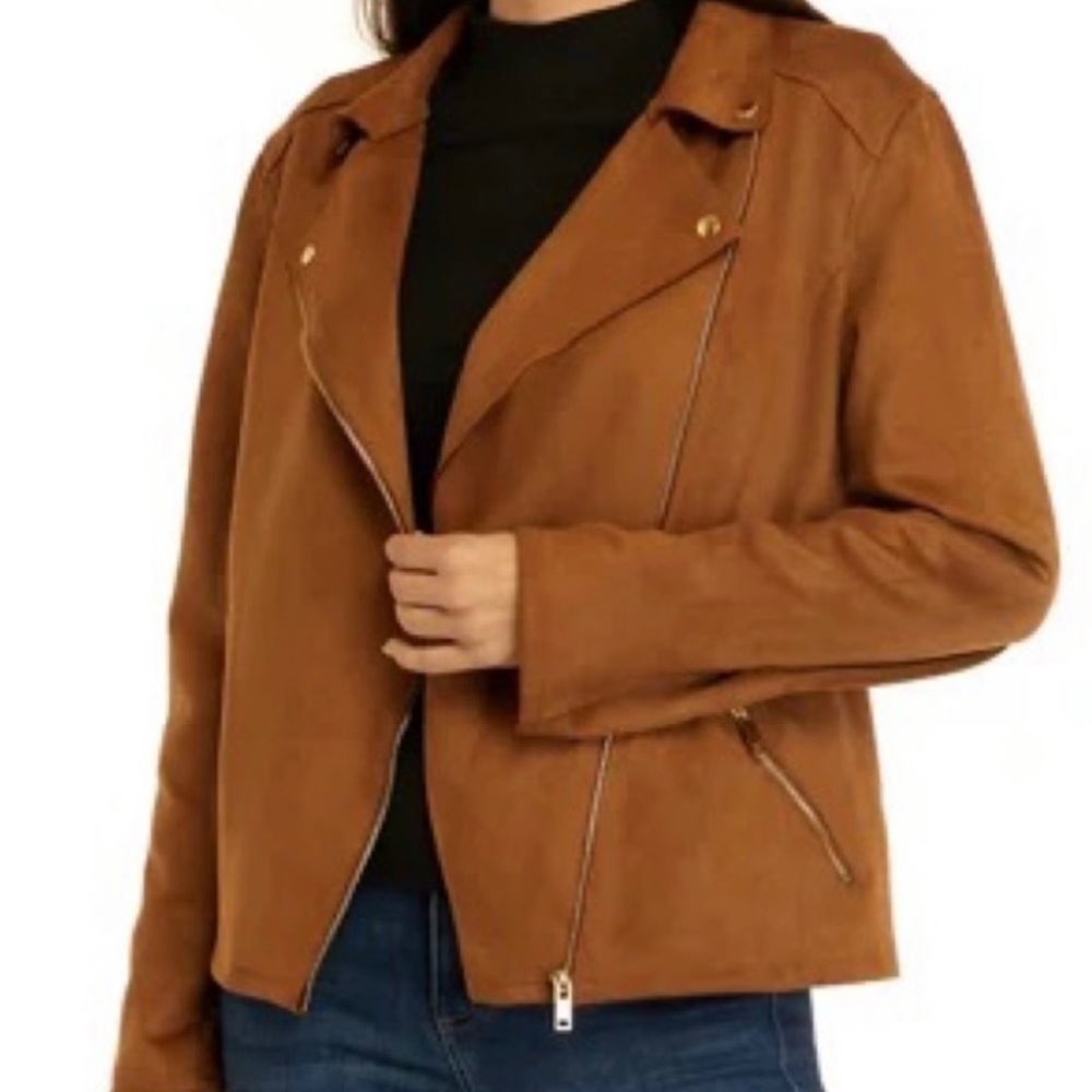 Philosophy Faux Suede Moto Jacket Large NWT